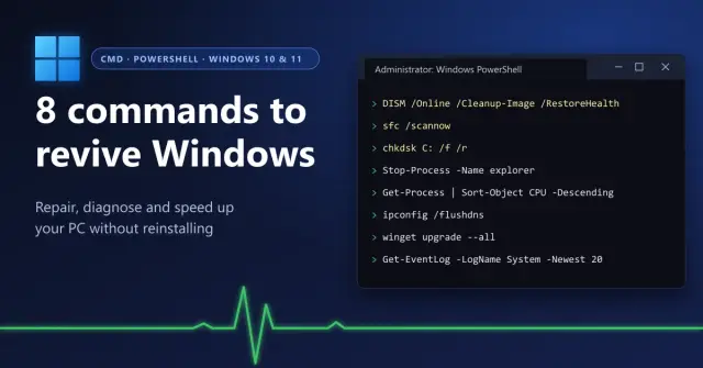 8 Commands to Revive Windows: Fix Your PC Without Reinstalling